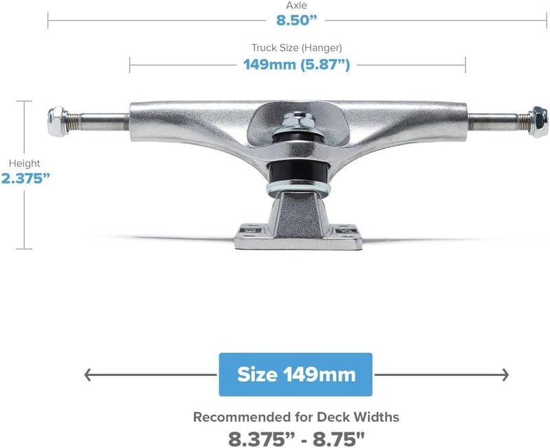 CCS [] Skateboard Assembly Kit | Professional Grade | Set of 2 Trucks | 100A Wheels | ABEC 7 Bearings | 1" Mounting Hardware | 1/8" Riser Pads | Bearing Spacers - Image 2